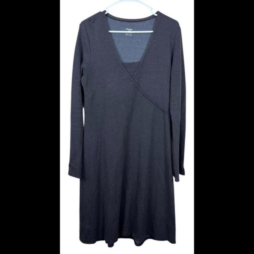 Horny Toad & Co Dress Tomboy‎ Faux Wrap Midi Brown Large Gorpcore